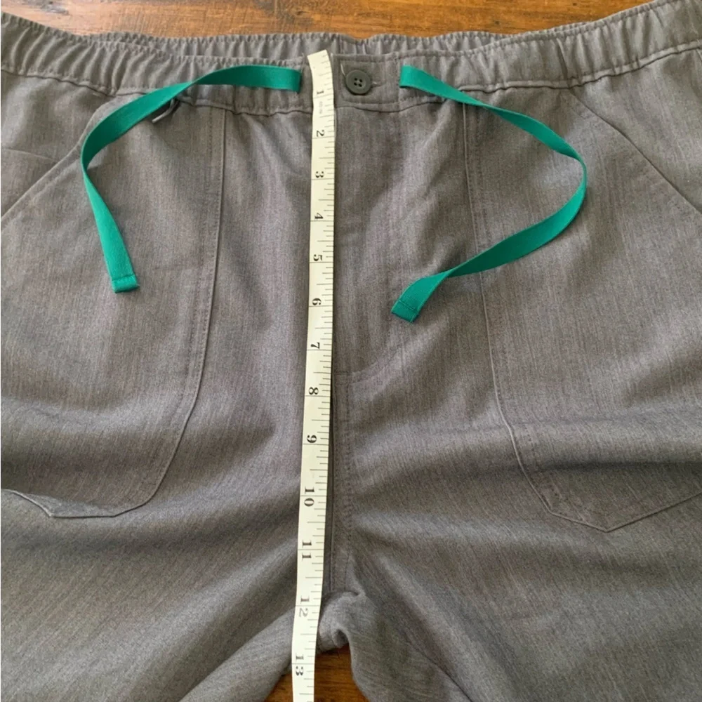 Figs Gray Technical Scrub Pants with Drawstring Waist Gray Sz L